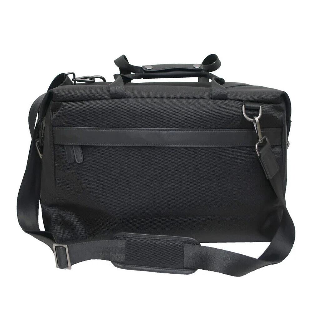 Boconi Ballistic Nylon Weekend Duffel Bag Nappa Leather Trim Black NWT $379 - Picture 2 of 15